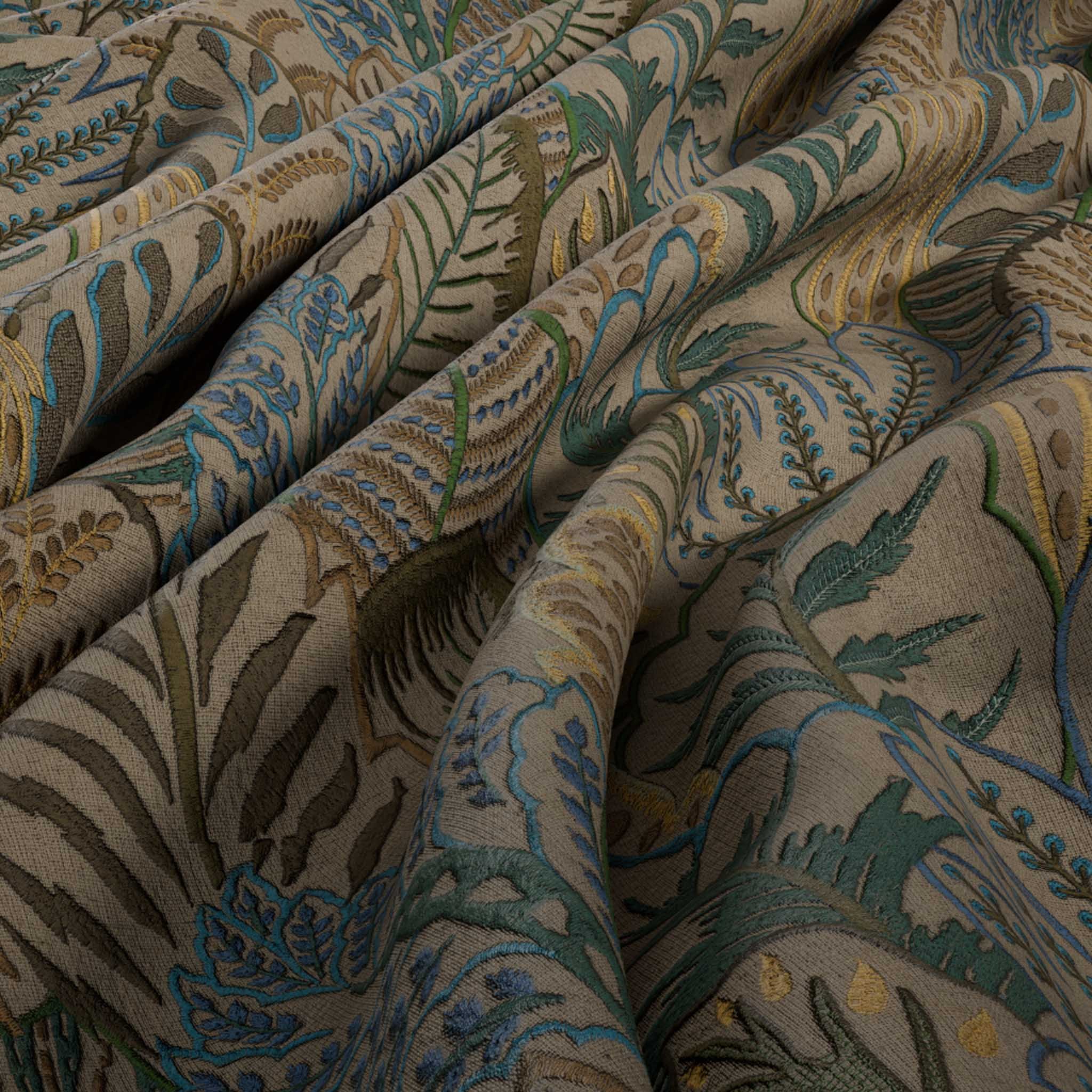 Toppoint_Gordijn_Hortus_01_groen_Crumpled cloth