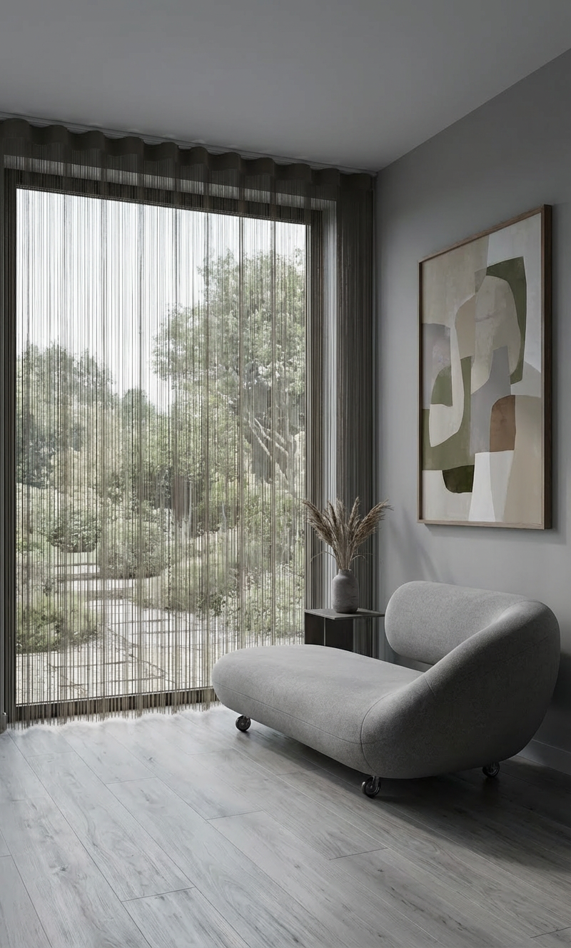 Corde grijs in zacht moderne woonkamer staand