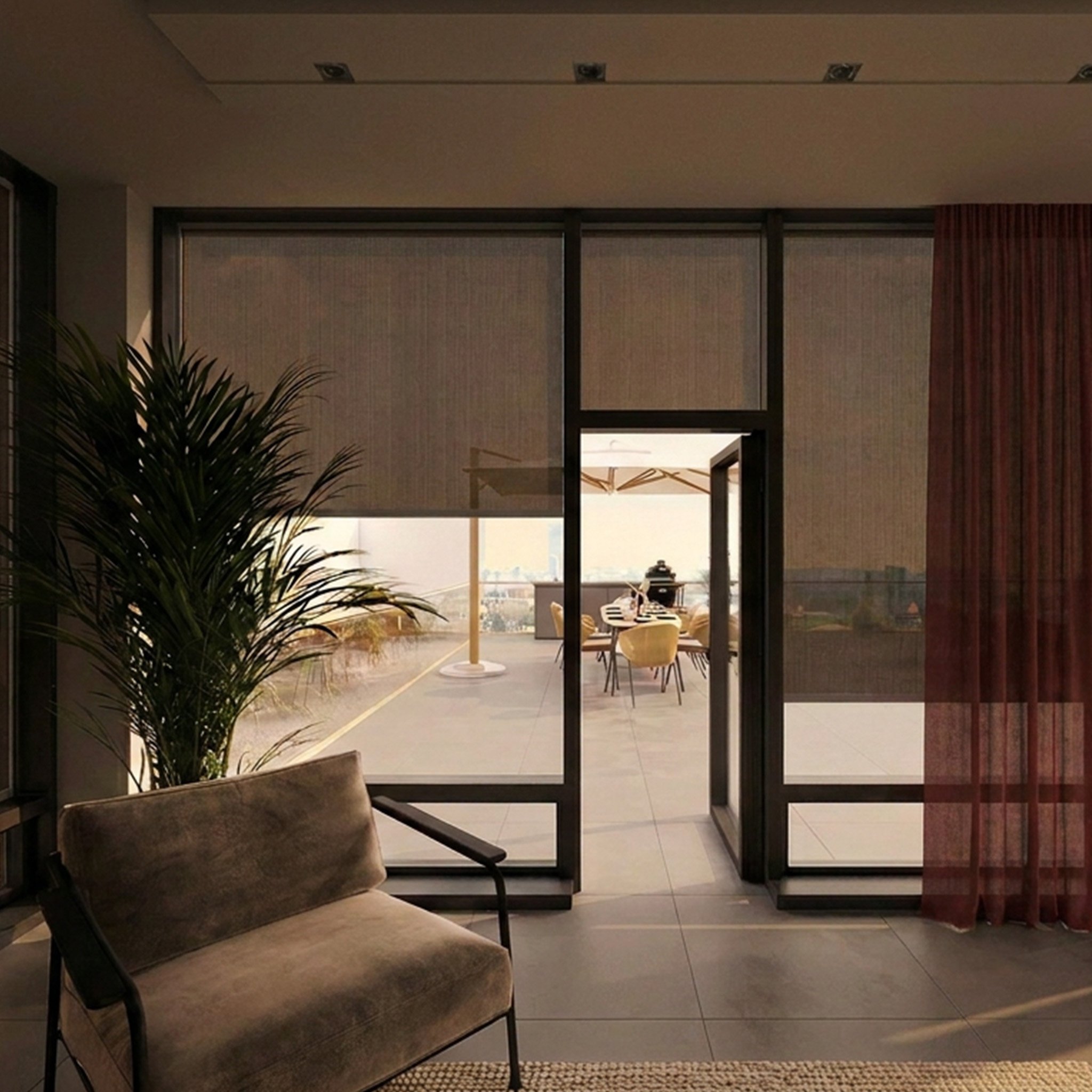 TP outdoorscreen binnen_taupe_inbetween_bordeaux1